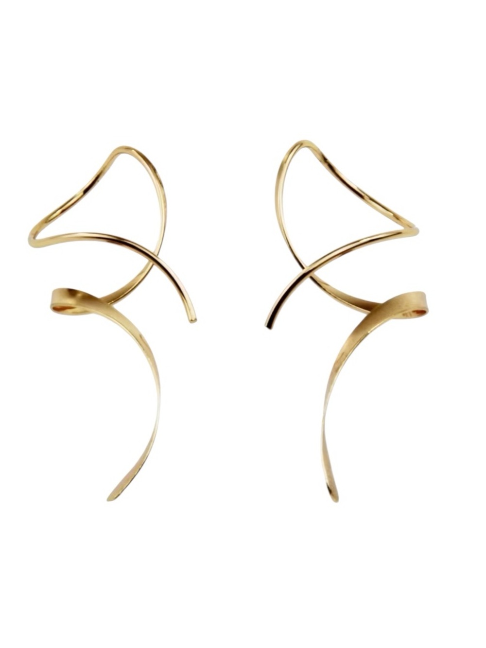 Gold Spiral Statement Earrings